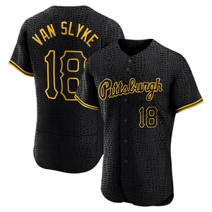 Men's Andy Van Slyke Pittsburgh Pirates Authentic Black Snake Skin City Jersey