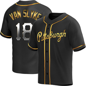 Men's Andy Van Slyke Pittsburgh Pirates Replica Black Golden Alternate Jersey