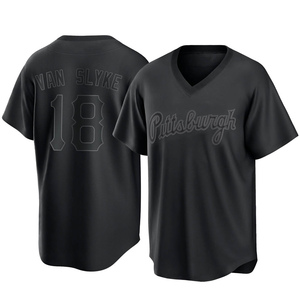 Men's Andy Van Slyke Pittsburgh Pirates Replica Black Pitch Fashion Jersey