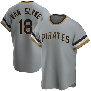 Men's Andy Van Slyke Pittsburgh Pirates Replica Gray Road Cooperstown Collection Jersey