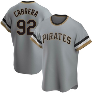 Men's Genesis Cabrera Pittsburgh Pirates Replica Gray Road Cooperstown Collection Jersey