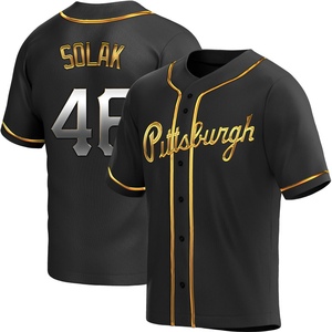 Men's Nick Solak Pittsburgh Pirates Replica Black Golden Alternate Jersey
