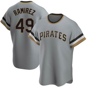 Men's Yohan Ramirez Pittsburgh Pirates Replica Gray Road Cooperstown Collection Jersey