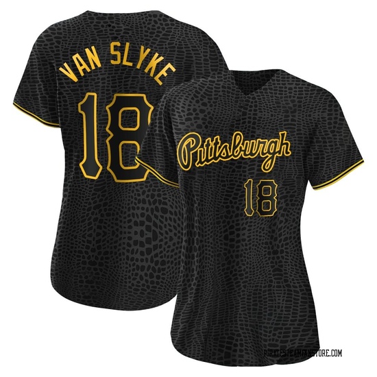 Women's Andy Van Slyke Pittsburgh Pirates Authentic Black Snake Skin City Jersey