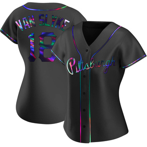 Women's Andy Van Slyke Pittsburgh Pirates Replica Black Holographic Alternate Jersey