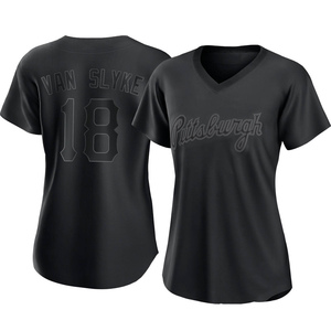 Women's Andy Van Slyke Pittsburgh Pirates Replica Black Pitch Fashion Jersey