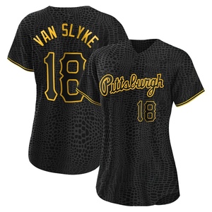 Women's Andy Van Slyke Pittsburgh Pirates Replica Black Snake Skin City Jersey