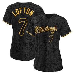 Women's Kenny Lofton Pittsburgh Pirates Replica Black Snake Skin City Jersey