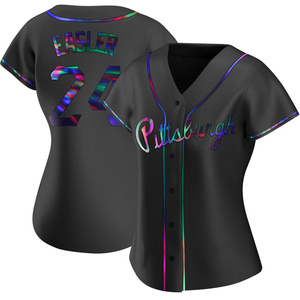 Women's Mike Easler Pittsburgh Pirates Replica Black Holographic Alternate Jersey