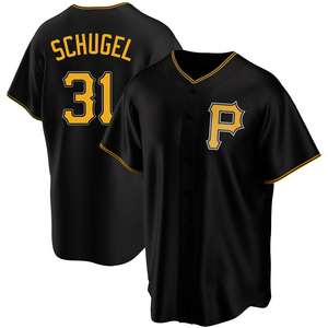 Youth A.J. Schugel Pittsburgh Pirates Replica Black Alternate Jersey