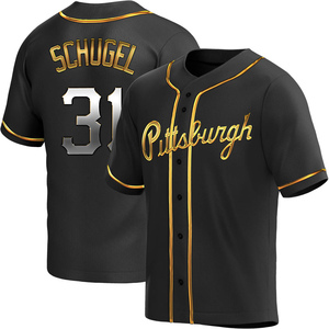 Youth A.J. Schugel Pittsburgh Pirates Replica Black Golden Alternate Jersey