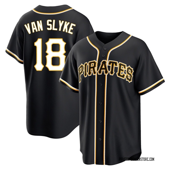 Youth Andy Van Slyke Pittsburgh Pirates Replica Black Fashion Out Jersey